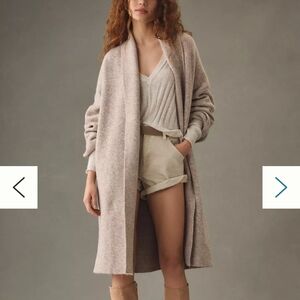 By Anthropologie Solid Long Cardigan Sweater One Size Oversized
